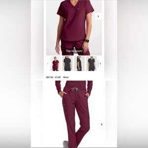 Landau Forward Wine colored scrubs